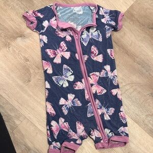 Little Sleepies Pink and Blue Butterfly Bodysuit